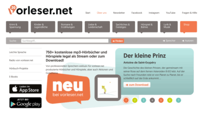 Screenshot von vorleser.net