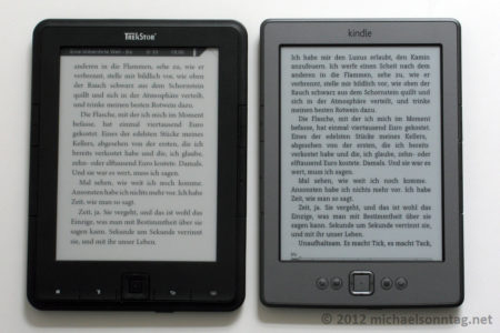 Vergleich: Trekstor Pyrus mit Amazon Kindle 4