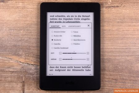 Kindle: Firmware 5.8.11 erhöht den Fettgehalt der Schriften