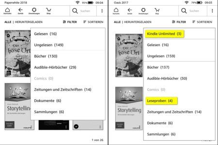 Kindle-Firmware 5.11.2 bringt neue Filtermöglichkeiten