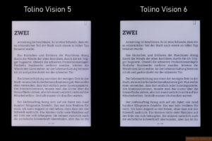 Maximale Beleuchtung und geringe Farbtemperatur: Vision 5 (links); Vision 6 (rechts)
