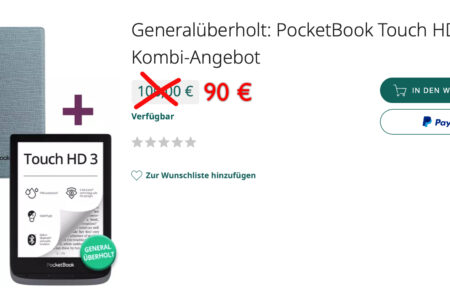 Generalüberholt: PocketBook Touch HD 3 für nur 90 €