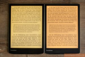 Maximale Helligkeit, maximales Smartlight (links: Inkpad 4; rechts: Inkpad Color 2)